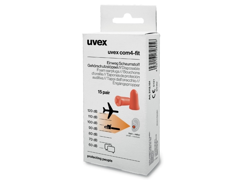 Uvex 2112131, Återanvändbara öronproppar, I öra, Orange, Trådlös, 33 dB, 15 styck | Kläder & Säkerhet - Säkerhetsutrustning - Proppar | GameStuff