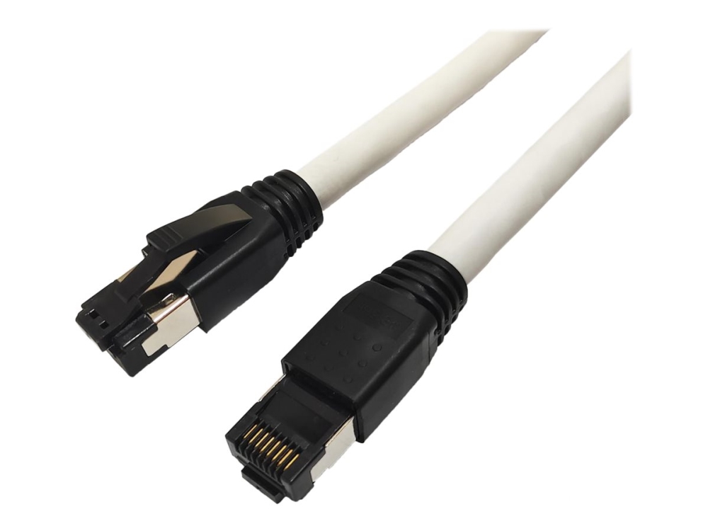 MicroConnect - Patchkabel - RJ-45 (han) til RJ-45 (han) - 10 m - S/FTP - CAT 8.1 - halogenfri, knastfri - hvid