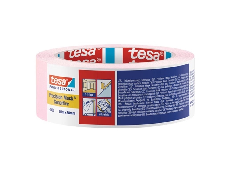 Tesa Precision Sensitive 04333-00020-02 Crepebånd Malertape Lys Rosa (L X B) 50 M X 38 Mm 1 Stk