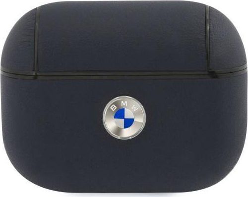 Bmw Echtes Leder Silber-Logo Airpods Pro Hülle - Navyblau