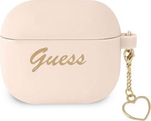 Guess Gua3lschsp Airpods 3 Cover Pink/Pink Silikone Charm-Hjerte (Heart Collection)