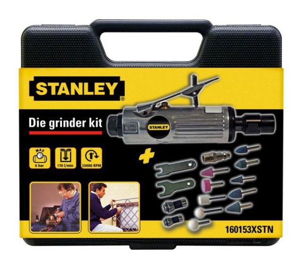 Stanley Straight air grinder 6 bar with accessories - 160153XSTN | Elverktyg - Övriga maskiner - Övriga verktyg | GameStuff