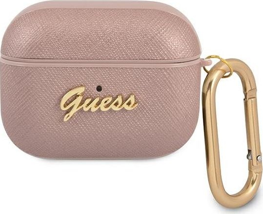 Guess GUAPSASMP AirPods Pro cover różowy/pink Saffiano Script Metal Collection | Tele & GPS - Tillbehör fasta telefoner - Headset tillbehör | GameStuff
