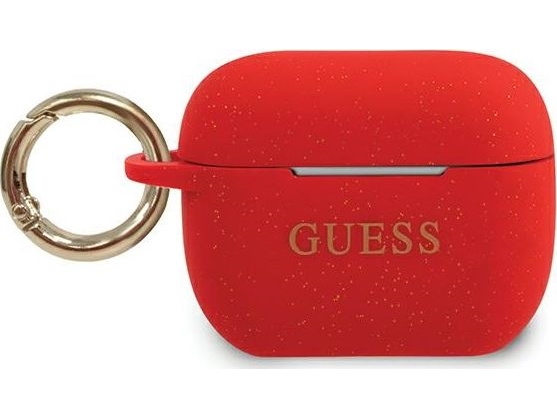 Guess Silikon-Glitzerhülle Für Airpods Pro - Rot