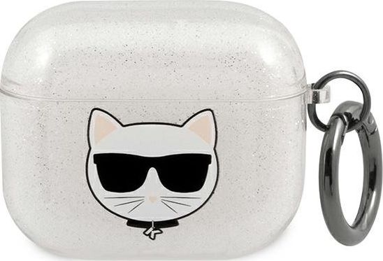 Karl Lagerfeld Glitter Choupette Case Für Airpods 3 - Silber