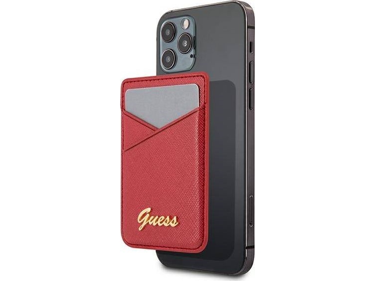 Guess Geldbörse Kartenetui Guwmssaslre Magsafe Saffiano Rot