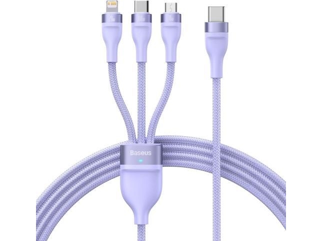 Usb-Kabel Baseus Usb-C - Usb-C + Microusb + Lightning 1,5 M Lila (Cass030205)