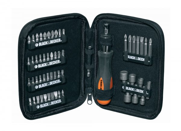 Black&Decker skruetrækkerbitssæt med top og bits 56 dele (A7104)
