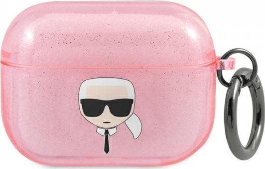 Karl Lagerfeld Glitter Karl's Head Case Für Airpods Pro - Pink