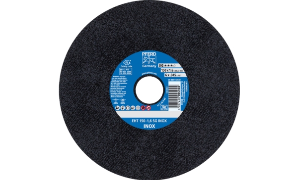 PFERD 61342124, Skæreskive, Rustfrit stål, 15 cm, Alle mærker, Fladcenter, 2,22 cm
