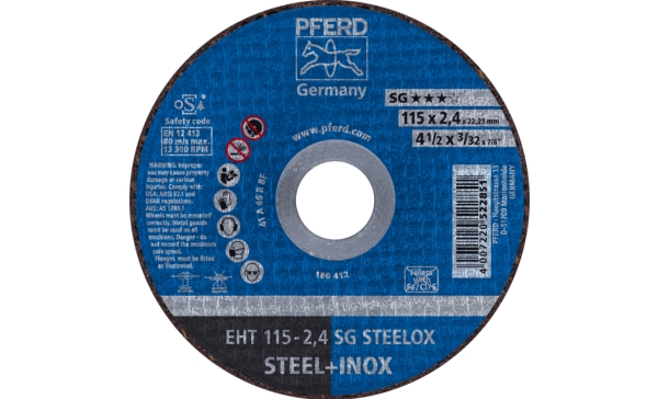 PFERD EHT 115-2,4 SG STEELOX, Stål, Rustfrit stål, PFERD, 11,5 cm, 13300 rpm, 25 stk
