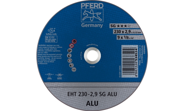 PFERD EHT 230-2,9 SG ALU, Metal uden jern, Aluminium, PFERD, 2,22 cm, 23 cm, 6600 rpm, 25 stk