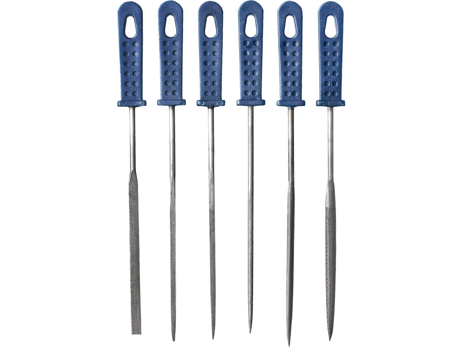 Kwb 926000, Filsæt, Flad Fil, Halv-Rund Fil, Rund Fil, Firkantet Fil, Trekantet Fil, Metal, Træ, Plast, Blå, 12 Cm