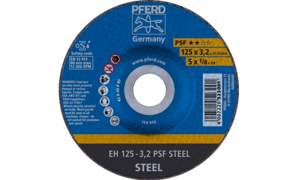 PFERD 61720226, 2,22 cm, 12,5 cm, 3,2 mm, 12200 RPM, 25 kpl