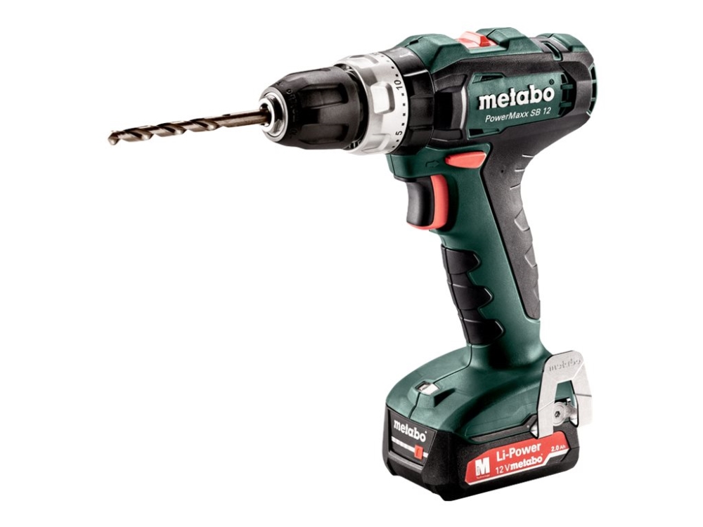 Metabo SB 12, Pistooliporakone, Musta, Vihreä, Punainen, 1400 RPM, 1,8 cm, 1 cm, 21000 bpm