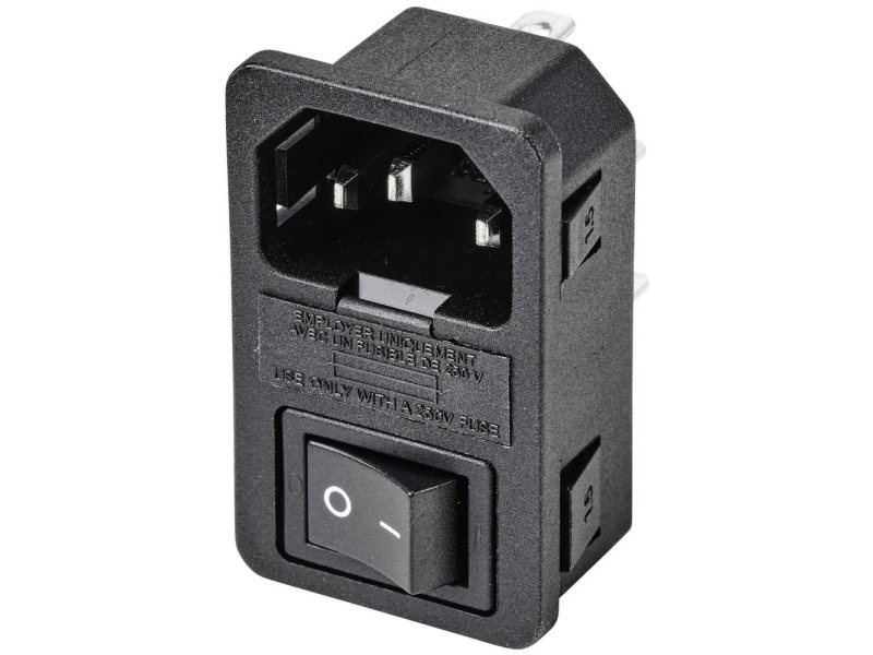 Tru Components Tc-10088420 Iec-Stik C14 Stik, Indbygning Lodret Samlet Poltal: 3 10 A Sort 1 Stk