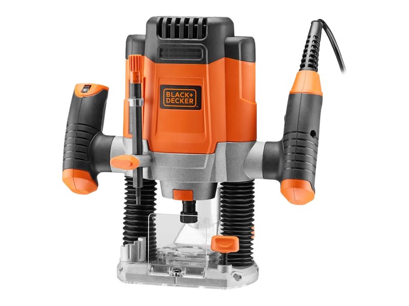 BLACK+DECKER KW1200E-QS - Handöverfräs för håltagning - 1200 W - hylsa 6 mm, 6,35 mm, 8 mm | Elverktyg - DIY - Elverktyg 230V - Handöverfräs | GameStuff