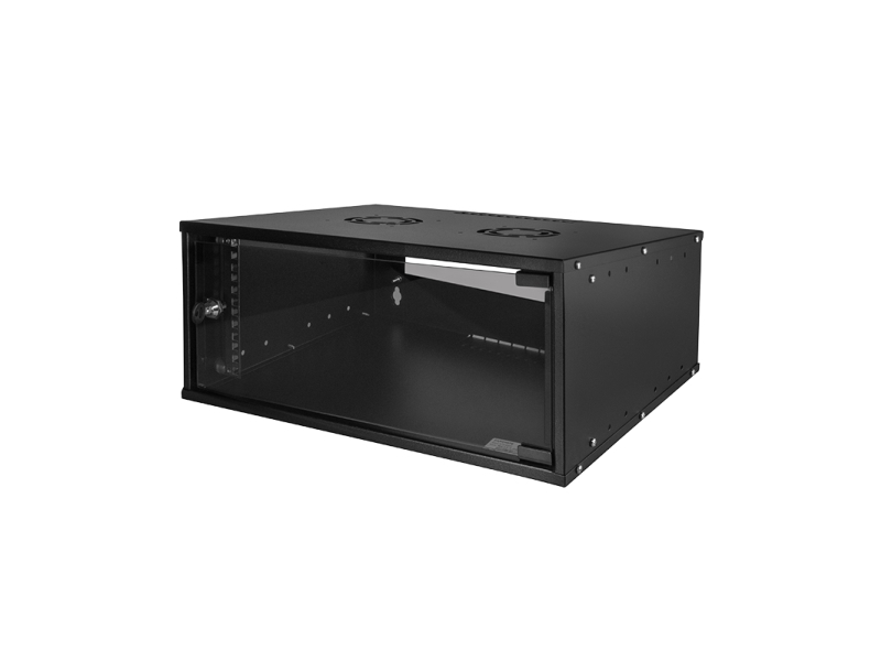 19 Wallmount box ECO, 4 U, assembled, black