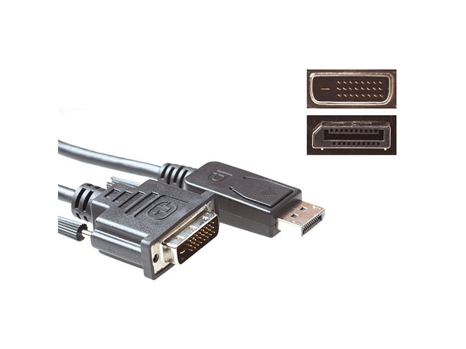 Act Conversion Cable Displayport Male To Dvi Male 1.00 M. Length: 1 M Dp Male - Dvi Male 1.00M (Ak3993)