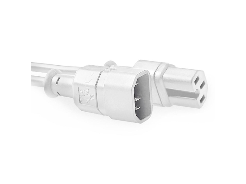 Act Powercord C14 - C15 White 2 M Weiß C14-Koppler C15-Koppler (Ak5437)