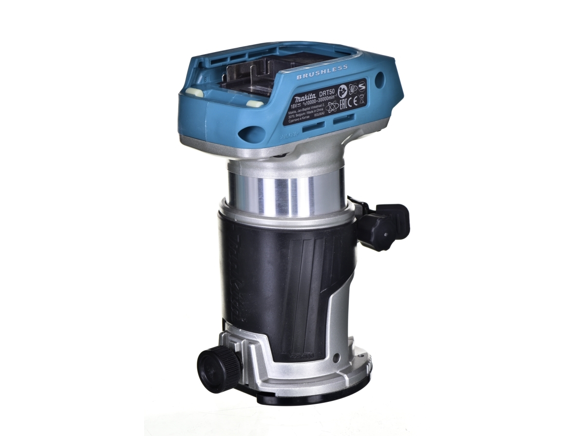 Makita DRT50ZX4, Frässtift, Metall, Plast, 6 mm, Blå, Rostfritt stål, Cylinder, Kryss | Elverktyg - DIY - Elverktyg 230V - Handöverfräs | GameStuff