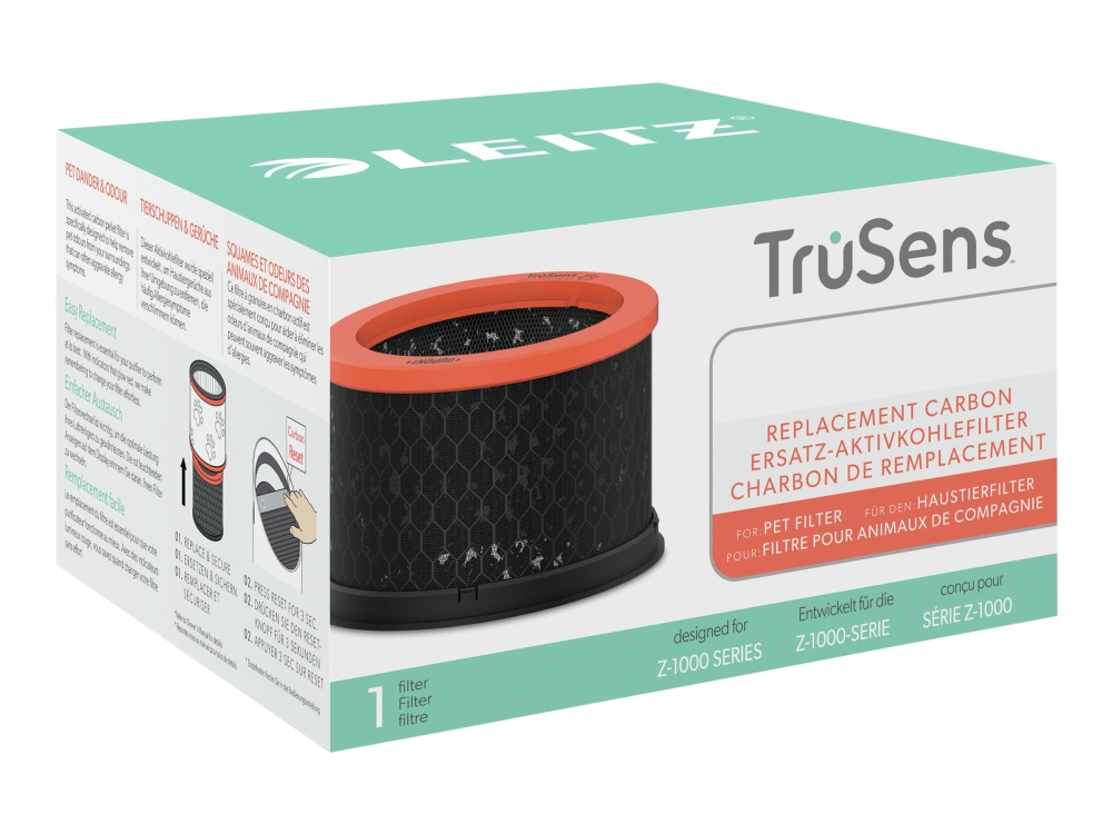 Erstatningskulfilter til Leitz TruSens Z-1000 kæledyrsfilter, 1 pakke