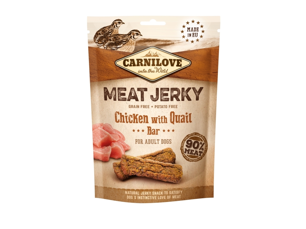 Brit Carnilove Dog Jerky Chicken with Quail Bar - kanaa ja viiriäistä 100g