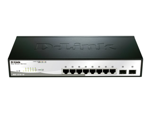 D-Link Dgs-1210-10, Managed, L2, Gigabit Ethernet (10/100/1000), Vollduplex, Rack-Einbau, 1U