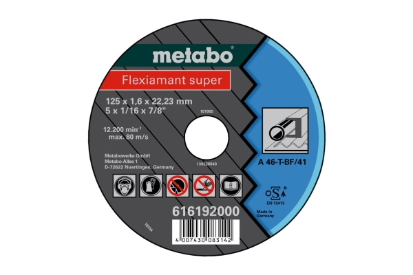 Metabo 616192000, Klippskiva, Platt i mitten, Metall, Varje varumärke, 12,5 cm, Svart | Verktyg & Verkstad - Handverktyg - Tillbehör til Handverktyg | GameStuff