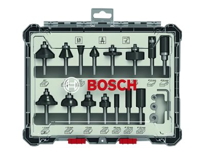 Bosch Overfræsersæt Blandet Hm 6Mm 15 Dele