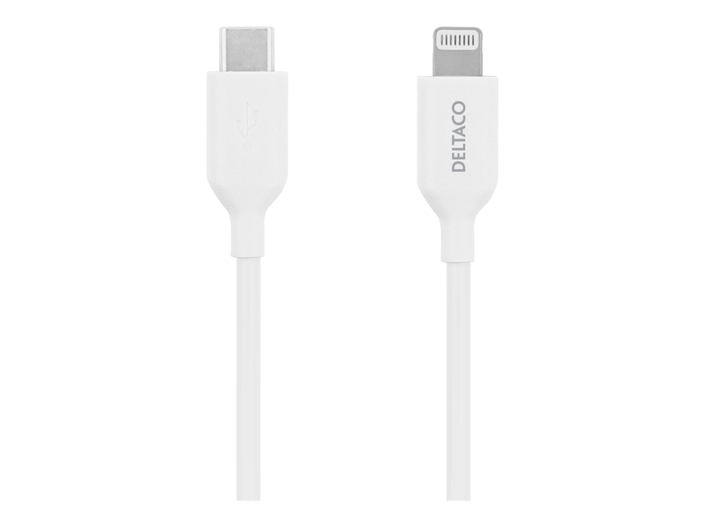 Deltaco - Lightning-Kabel - Usb-C Han Til Lightning Han - 2 M - Hvid