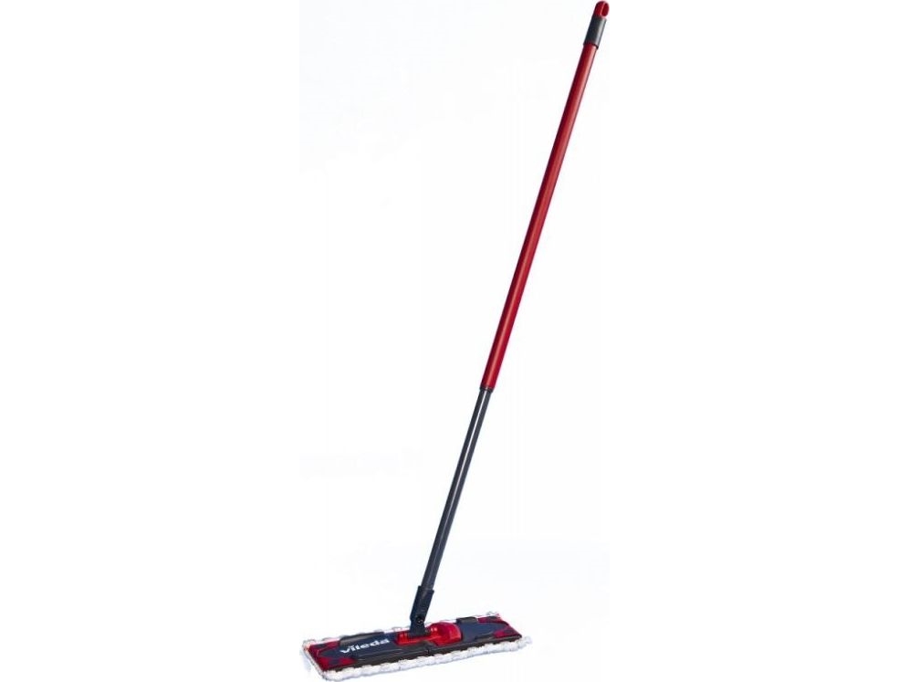 Vileda Ultramax Mop, Faser, Laminat, Kacheln, Holz, Naß, Schwarz, Rot, 35 Cm