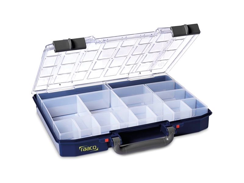 raaco CarryLite 55 4x8-16, Blå, Polykarbonat, Polypropylen (PP), 337 mm, 278 mm, 57 mm, 948 g | Verktyg & Verkstad - Förvaring i verkstad - Verktygsväska | GameStuff