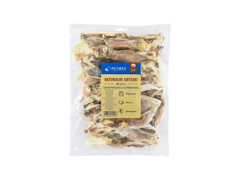 Petmex Kausnack Hasenohr Mit Fell 500G