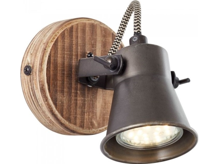 Vegg-lampe Brilliant Seed i tre, 82210/46 – svart