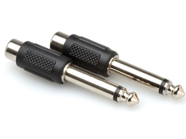 Adapter Av Hosa - Adapter Gniazdo Rca - Wtyk Ts 6.35 [2 Szt.]