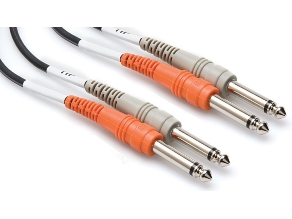 Hosa Technology 2 X 6.35Mm Ts/2 X 6.35Mm Ts, 2 X 6.35Mm, Hanstik, 2 X 6.35Mm Ts, Hanstik, 3 M, Sort