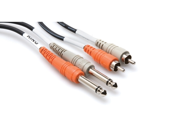 Hosa Technology 2 X Rca/2 X Ts, 2 X Rca, Hanstik, 2 X 6.35Mm Ts, Hanstik, 4 M, Sort