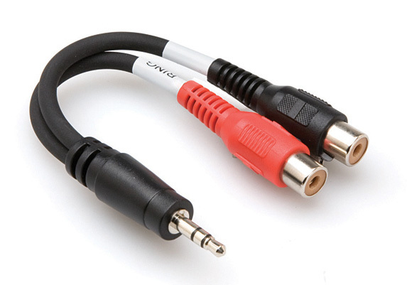 Hosa Technology 3.5Mm/Rca, 3.5Mm, Hanstik, Rca, Hunstik, Sort, Rød