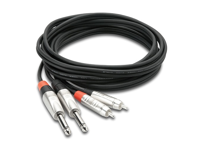 Hosa Technology Hpr-010X2, 2 X Rca, Hanstik, 2 X 6.35Mm Ts, Hanstik, 3,05 M, Sort