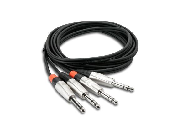 Hosa Technology Hss-010X2, 2X 6.35 Mm Trs, Hanstik, 2X 6.35 Mm Trs, Hanstik, 3 M, Sort