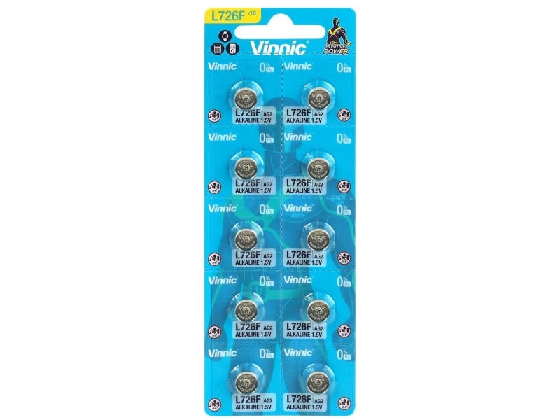 Alkaline Mini Knapbatteri Vinnic G2 / Ag2 / L726 / Lr59 Blister Med 10 Stk.