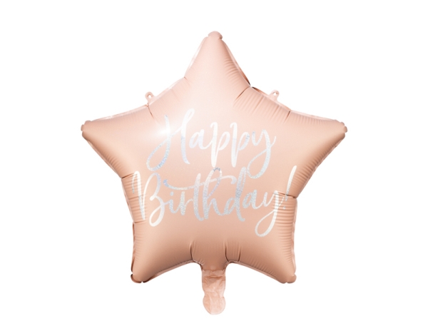 Partydeco Fb93-081Pj-Karton, Pink, Stern, Folie, Geburtstag, Englisch, 40 Cm