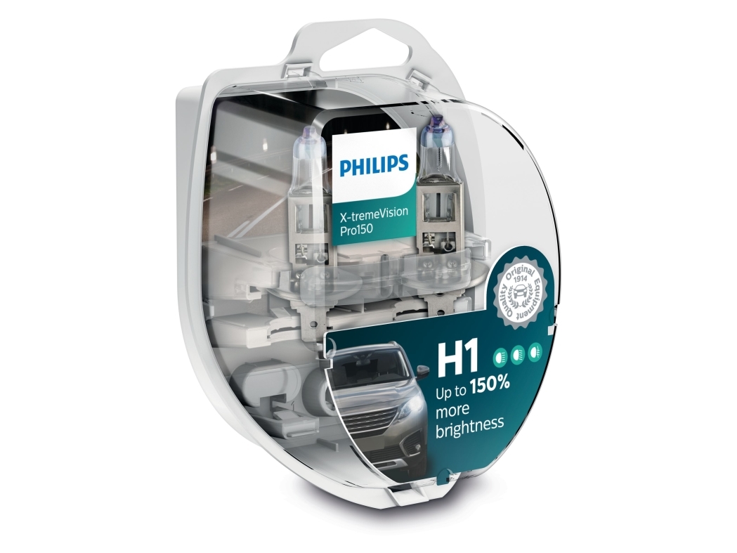 Philips X-tremeVision Pro150 - H1 - 55W - 12V - 2 stk. | Bilvård & Biltillbehör - Belysning - H1 Billampor | GameStuff
