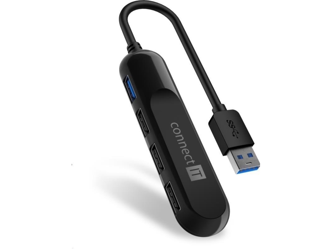 Connect It Usb-A-Hub Usb 3.0, Extern, Schwarz