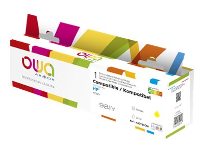Owa - 247 Ml - Gul - Kompatibel - Boks - Genproduceret - Blækpatron (Alternativ Til: Hp 981Y) - For Hp Pagewide Enterprise Color 556, Mfp 586 Pagewid