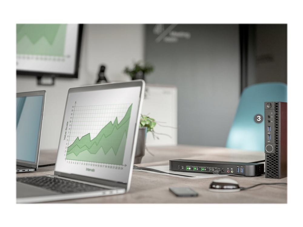 Digitus Kvm-Switch, 4-Port, 4K60hz, 4 X Dp In, 1 X Dp/Hdmi Out, 4096 X 2160 Pixel, 4K Ultra Hd, 11,75 W, Schwarz