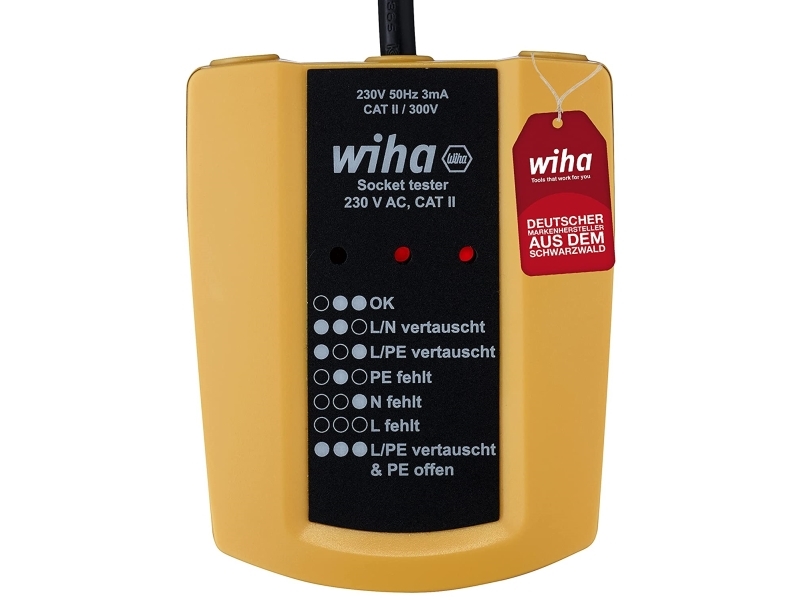 Wiha Steckdosentester 230 V AC, CAT II SB25561 (45220)