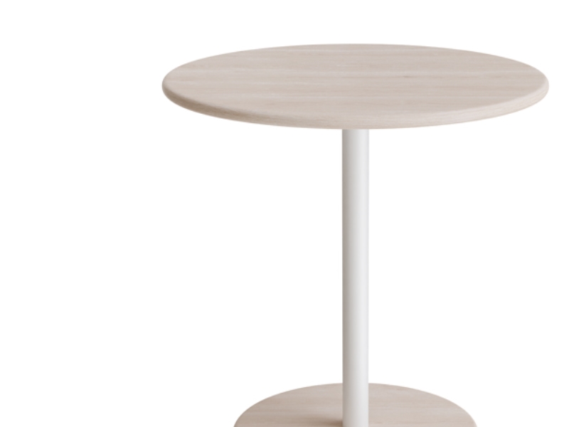 Bord Donut Ø700 mm höjd 720 mm vitpigmenterad ask på vit stativ glans 10 | Möbler - Bord - Kontorsbord | GameStuff