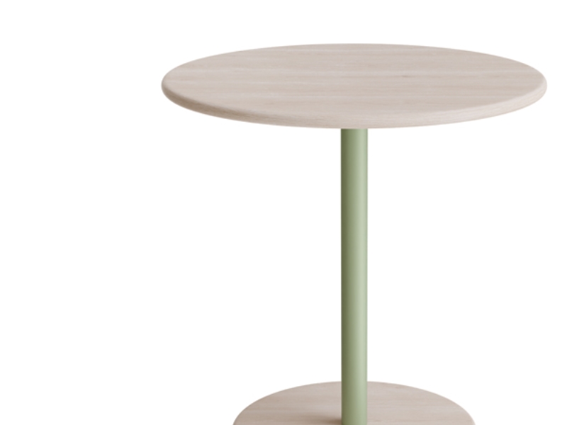 Bord Donut, Ø700 mm, höjd 720 mm, vitpigmenterad ask på grön ram | Skrivbord för kontor | GameStuff